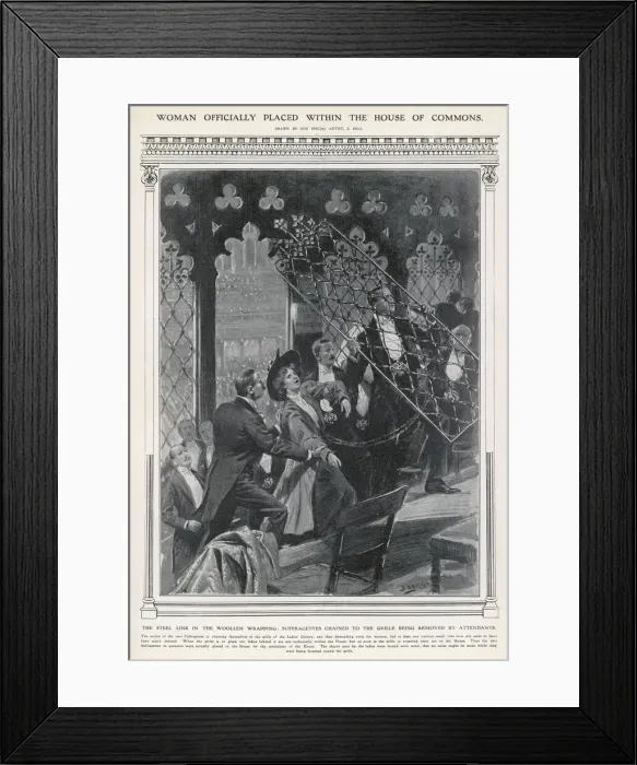 Framed Print : Chained to Rail / Iln / 1908 Framed Print : Chained to Rail / Iln / 1908