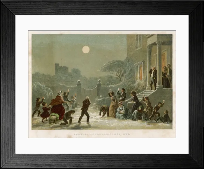 Framed Print : SNOWBALL BATTLE
