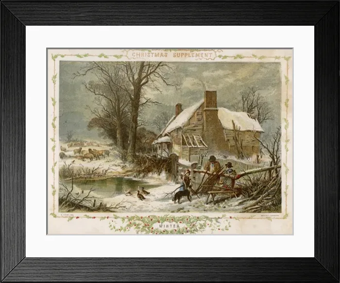 Framed Print : Snow Covered Winter Farm Framed Print : Snow Covered Winter Farm