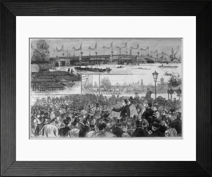 Framed Print : Battersea Bridge Opening Framed Print : Battersea Bridge Opening