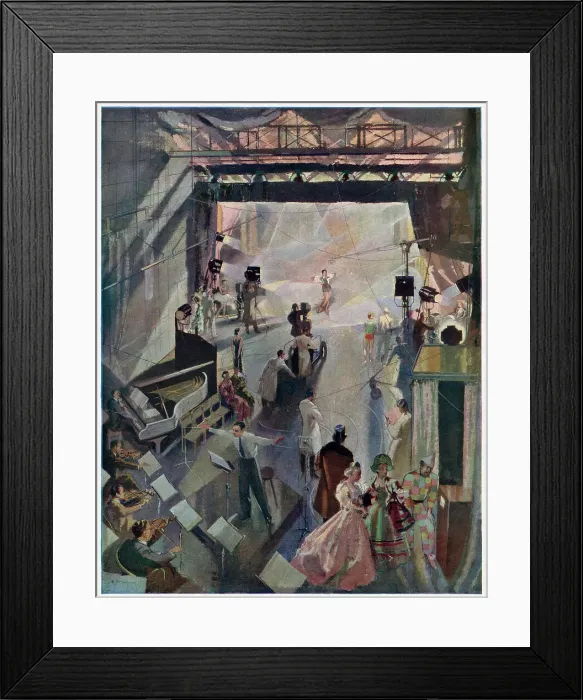 Framed Print : Aerial view of an early TV studio at Alexandra Palace, North London. Date: 1938