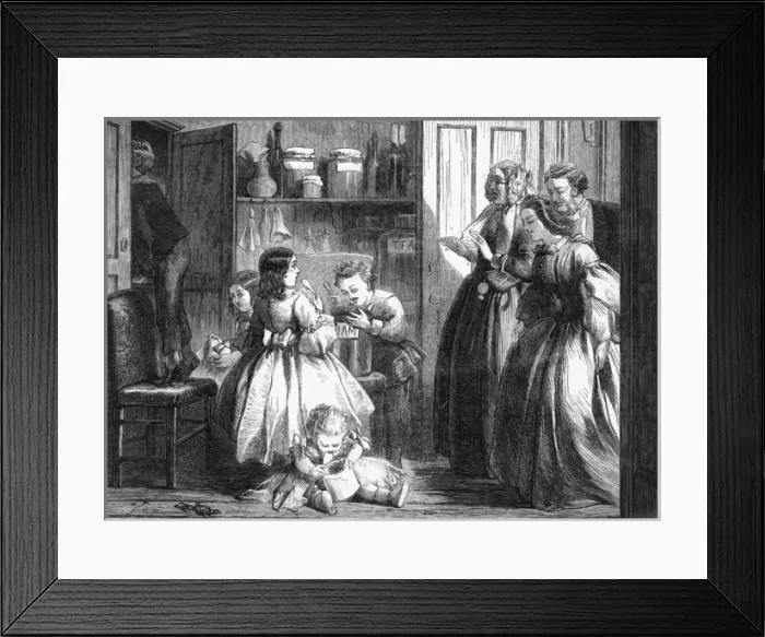 Framed Print : Children Raid Larder 19C Framed Print : Children Raid Larder 19C