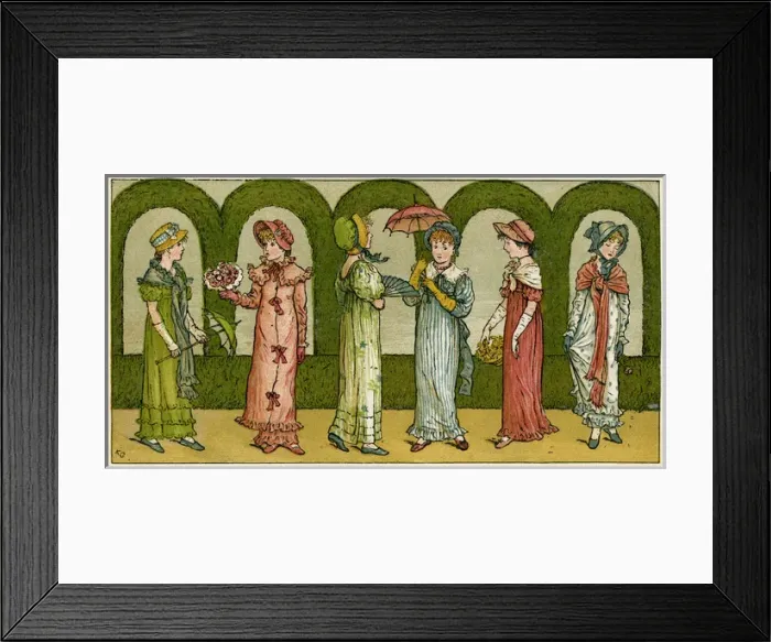 Framed Print : Young women, Kate Greenaway 1879 Framed Print : Young women, Kate Greenaway 1879