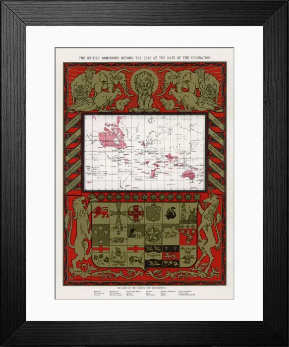 Framed Print : British Empire Map 1902 Framed Print : British Empire Map 1902