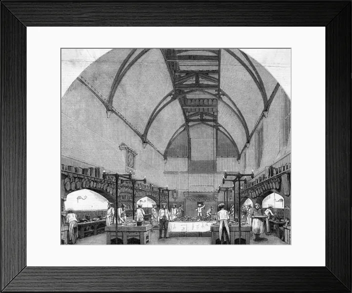 Framed Print : Windsor Castle kitchen 1850 Framed Print : Windsor Castle kitchen 1850