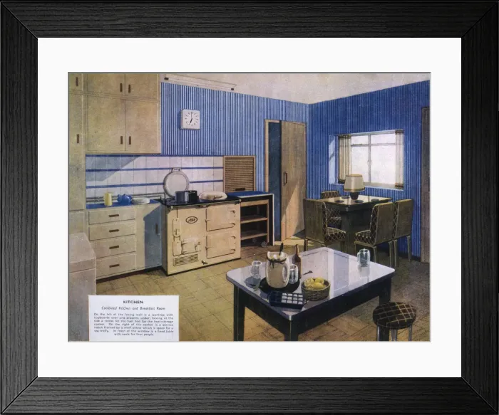 Framed Print : KITCHEN WITH AGA 1936 Framed Print : KITCHEN WITH AGA 1936