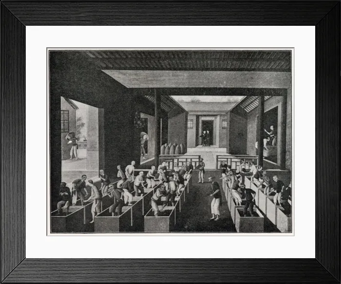 Framed Print : Treading tea in China. Date: Circa 1850 Framed Print : Treading tea in China. Date: Circa 1850