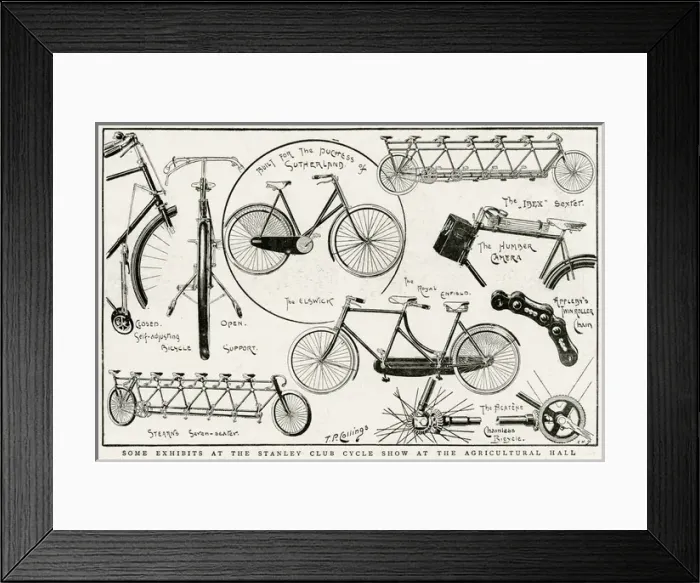 Framed Print : Exhibits at the Stanley Club Cycle Show 1896 Framed Print : Exhibits at the Stanley Club Cycle Show 1896