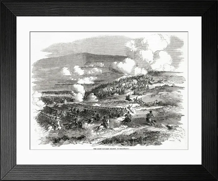 Framed Print : The Light Cavalry charge. Date: 25 October 1854 Framed Print : The Light Cavalry charge. Date: 25 October 1854