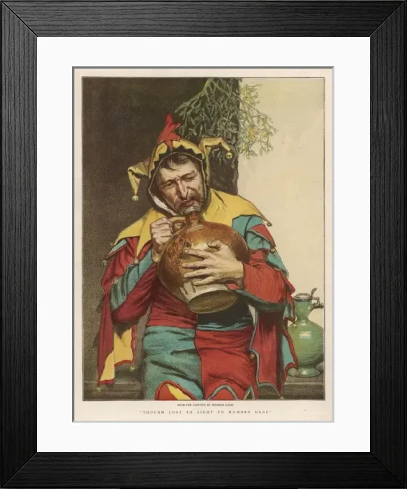 Framed Print : Jester Drinking / Graphic Framed Print : Jester Drinking / Graphic