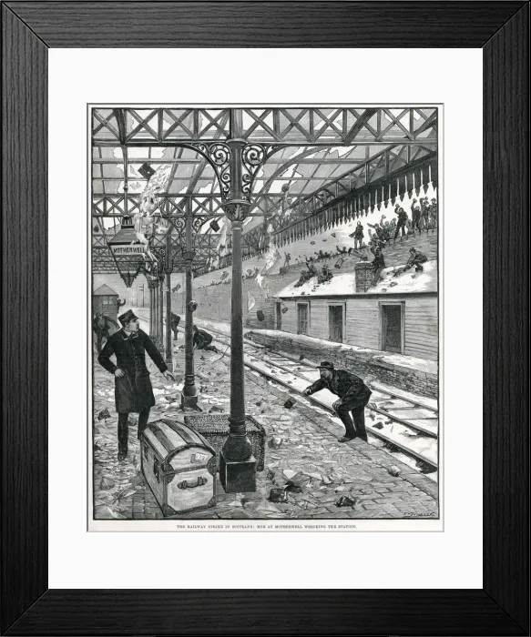 Framed Print : Railway strike in Scotland 1891 Framed Print : Railway strike in Scotland 1891