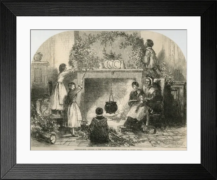Framed Print : Xmas Decorating / 1855 Framed Print : Xmas Decorating / 1855