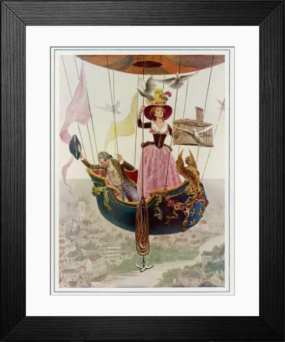 Framed Print : First Gas Balloon 1787 Framed Print : First Gas Balloon 1787