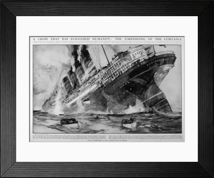 Framed Print : Lusitania Sinks (Dixon) Framed Print : Lusitania Sinks (Dixon)