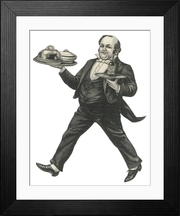 Framed Print : Waiter Bears Trays 1900 Framed Print : Waiter Bears Trays 1900