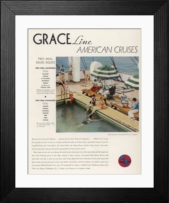Framed Print : Grace Line Cruise / Iln Framed Print : Grace Line Cruise / Iln