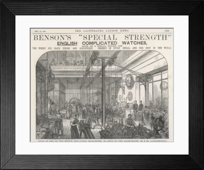 Framed Print : Watch Factory / Iln / 1884 Framed Print : Watch Factory / Iln / 1884