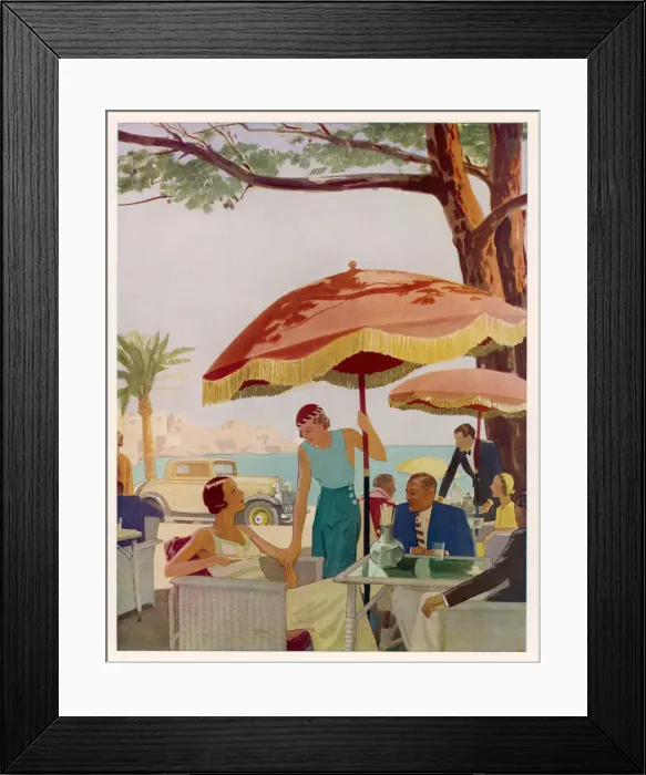 Framed Print : SCENE AT RIVIERA CAFE Framed Print : SCENE AT RIVIERA CAFE