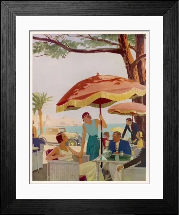 Framed Print : French Riviera Cafe / 1933 Framed Print : French Riviera Cafe / 1933
