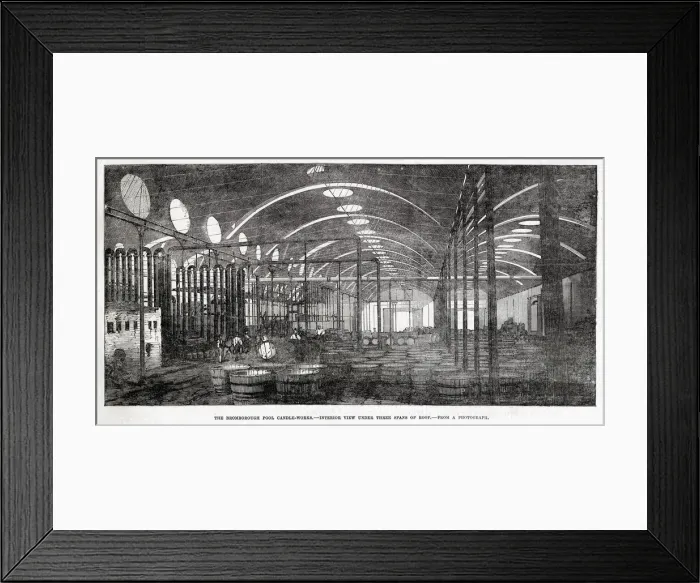 Framed Print : Interior view of under three spans of roof of Prices Candle Company Framed Print : Interior view of under three spans of roof of Prices Candle Company