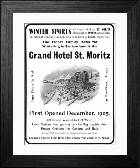 Framed Print : Grand Hotel St Moritz