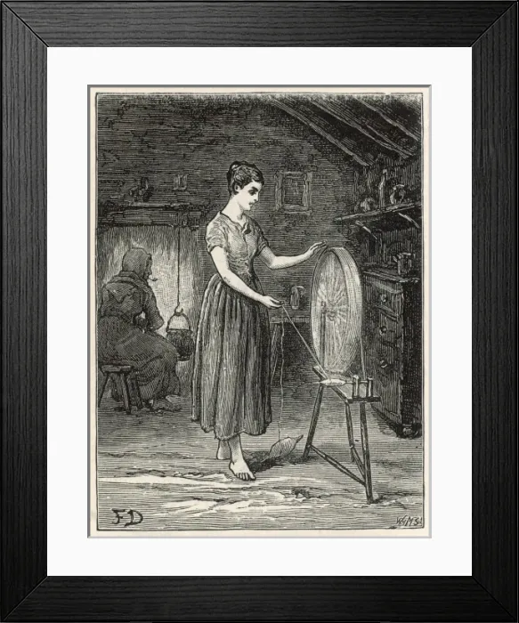 Framed Print : Irish Woman Spinning Framed Print : Irish Woman Spinning