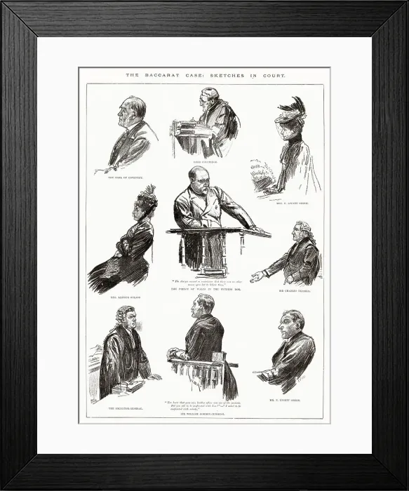 Framed Print : Royal Baccarat Scandal 1891 Framed Print : Royal Baccarat Scandal 1891