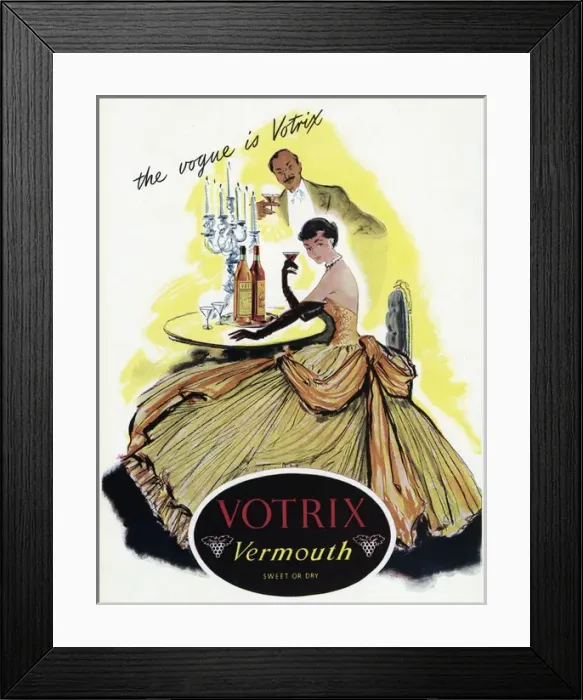 Framed Print : Advert for Votrix Vermouth 1951 Framed Print : Advert for Votrix Vermouth 1951