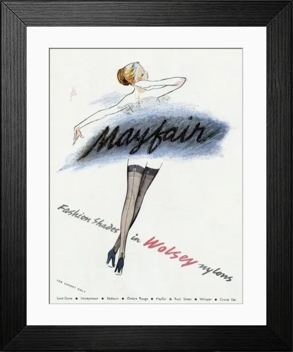 Framed Print : Advert for Wolsey Nylons 1950 Framed Print : Advert for Wolsey Nylons 1950