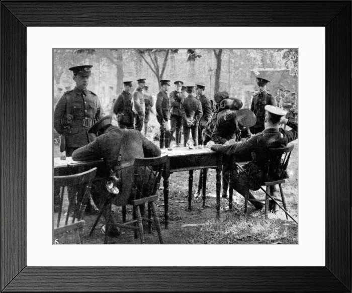 Framed Print : Territorial Force being signed up