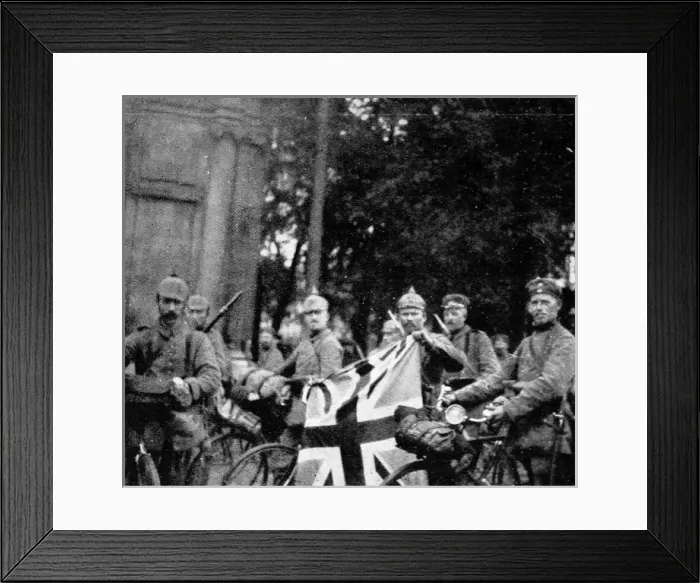 Framed Print : German soldiers with the Union Jack Framed Print : German soldiers with the Union Jack