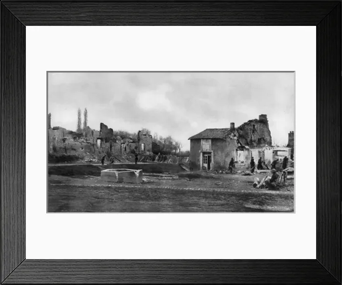 Framed Print : French recapturing village Framed Print : French recapturing village