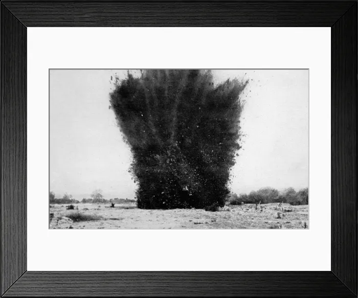 Framed Print : Land-mine explosion
