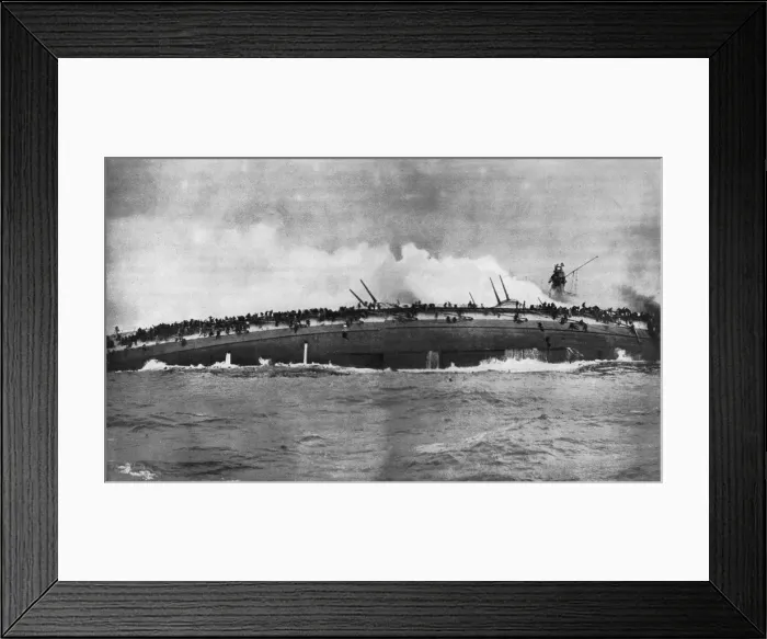 Framed Print : The Blucher sinking Framed Print : The Blucher sinking
