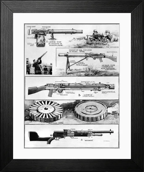 Framed Print : Machine gun diagrams Framed Print : Machine gun diagrams