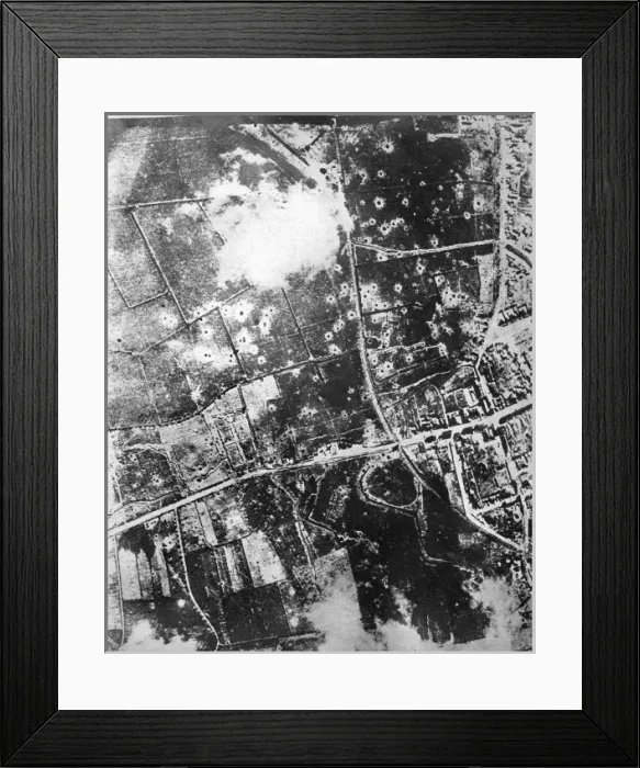 Framed Print : Battle-ground from the air