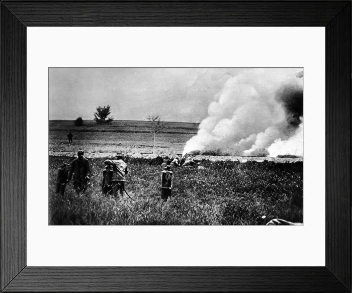 Framed Print : Flammenwerfer in French hands Framed Print : Flammenwerfer in French hands