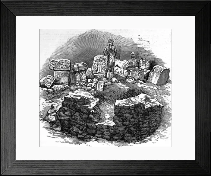 Framed Print : Roman remains found in the City, London Framed Print : Roman remains found in the City, London