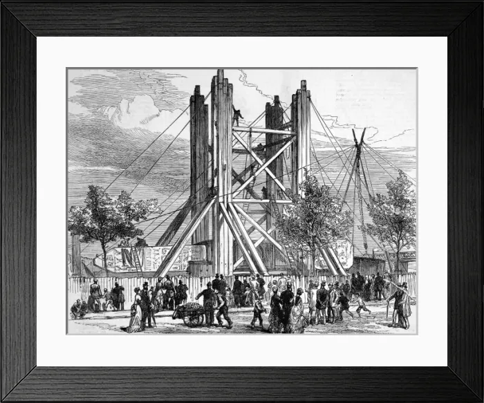 Framed Print : Raising Cleopatras Needle Framed Print : Raising Cleopatras Needle