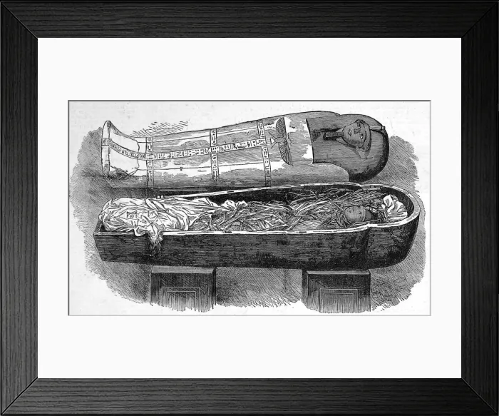 Framed Print : Discovery of Royal mummies at Thebes Framed Print : Discovery of Royal mummies at Thebes
