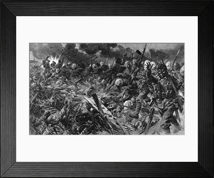 Framed Print : British terriorials charging at Loos Framed Print : British terriorials charging at Loos
