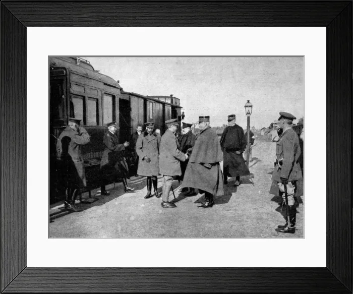 Framed Print : Joffre meeting the King and Prince of Wales Framed Print : Joffre meeting the King and Prince of Wales