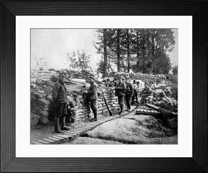 Framed Print : A British firing-line trench Framed Print : A British firing-line trench