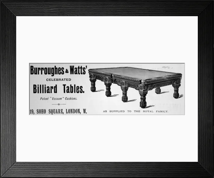 Framed Print : Billiard table adverts Framed Print : Billiard table adverts