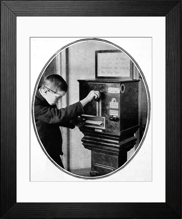 Framed Print : Stamp machine