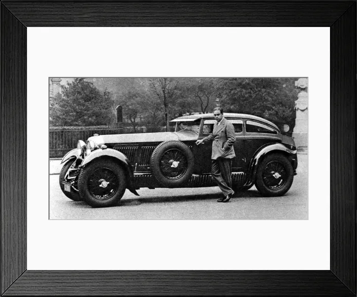 Framed Print : Captain Woolf Barnato with his Bentley Framed Print : Captain Woolf Barnato with his Bentley