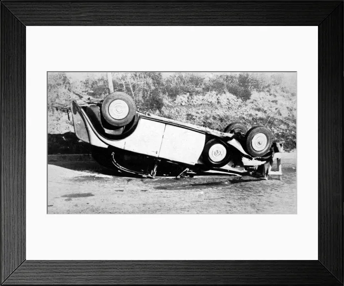 Framed Print : Rolls Royce car accident