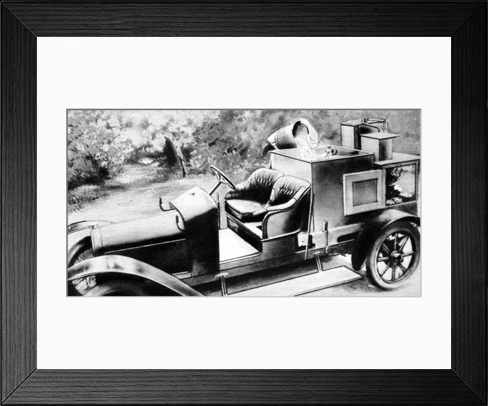 Framed Print : Special motor car for transporting live fish