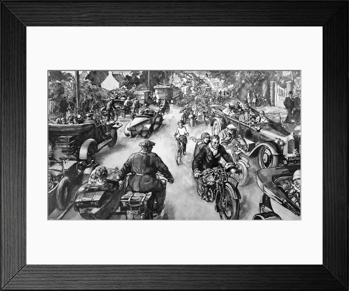 Framed Print : Typical Sunday scene on a country road 1925: The Growing dan Framed Print : Typical Sunday scene on a country road 1925: The Growing dan