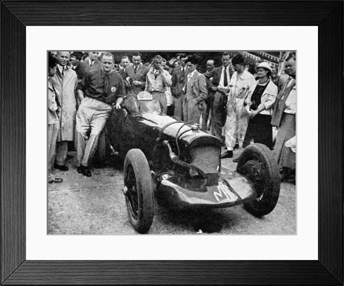 Framed Print : Major A. T. Gardner with his new 1100-cc M. G. car Framed Print : Major A. T. Gardner with his new 1100-cc M. G. car